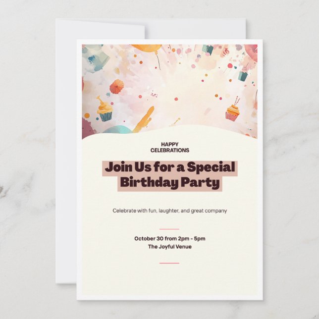 Convite Birthday Party  (Frente)