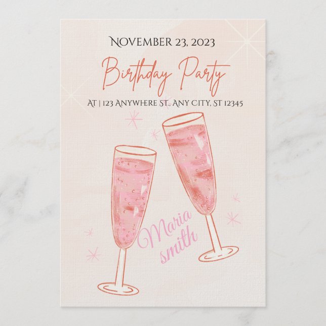 Convite Birthday Party Invitation – Editable Colorful Temp (Frente)