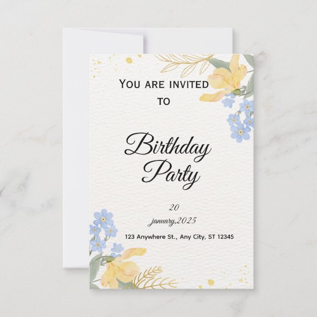 Convite Birthday Party Invite (Frente)