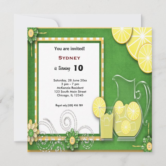 Convite Birthday Picnic (Frente)