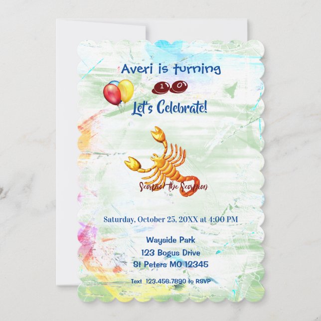 Convite Birthday Scorpio (23 de outubro - 21 de novembro) (Frente)