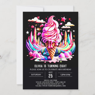 Convite Birthday, Sorvete Editável da Chic Bohemian