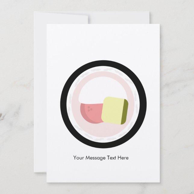 Convite Birthday Sushi Roll Salmon Cream Queijo Avocado (Frente)