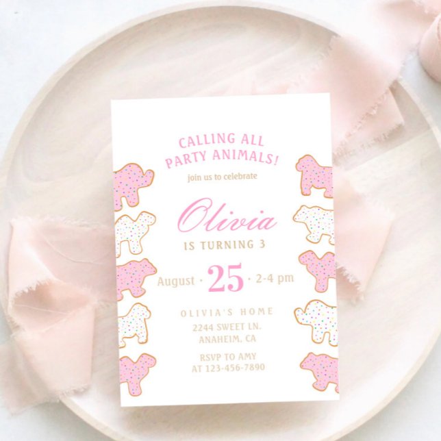 Convite Biscoitos Animais com Glacê para download instantâ (Criador carregado)