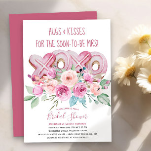 Convite Biscoitos Cor-de-Rosa XOXO Lindo Chá de Noiva Flor