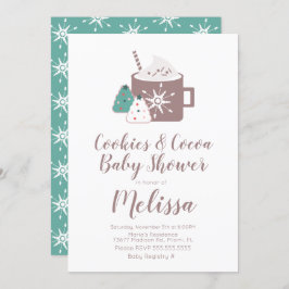 Convite Biscoitos de chocolate quente e bonito Chá de fral