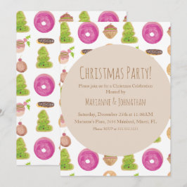 Convite Biscoitos de Festa de Natal Coloridos à Mão