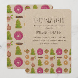 Convite Biscoitos de Festa de Natal Mão Aguarelados