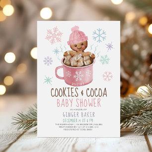Convite Biscoitos de Gengibre e Menina de Cacau Chá de Beb