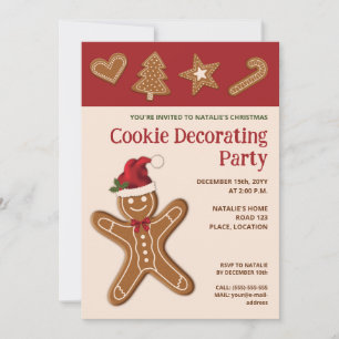 Convite Biscoitos de Gengibre - Festa de Decoração de Bisc