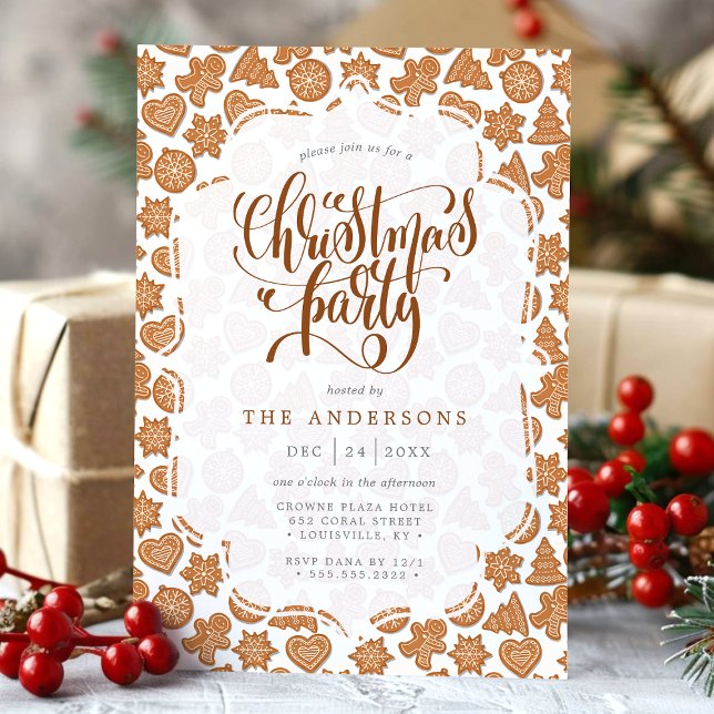 Convite Biscoitos de Homem de Biscoito de Natal Festa de N (Criador carregado)