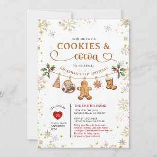 Convite Biscoitos de Inverno & Natal de Chocolate ao Leite