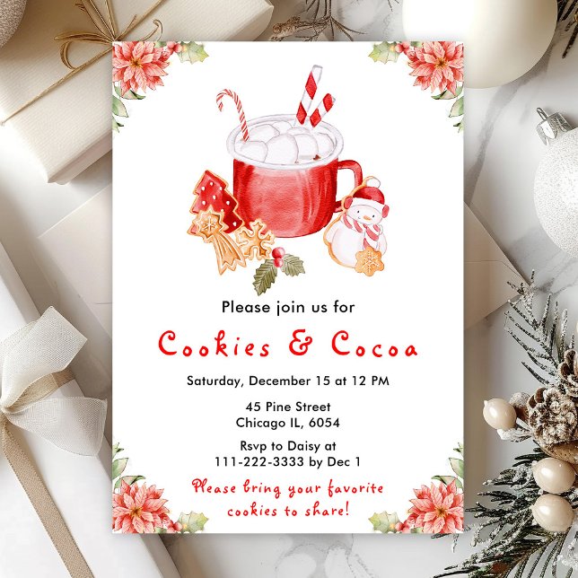 Convite Biscoitos de Natal e Cacau Vermelho (Criador carregado)