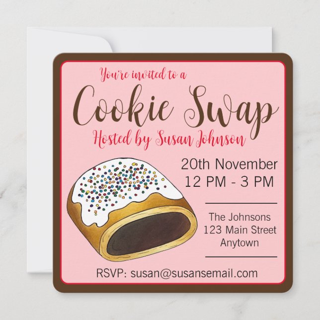 Convite Biscoitos Italianos de Natal de Figo Cuccidati Cuc (Frente)