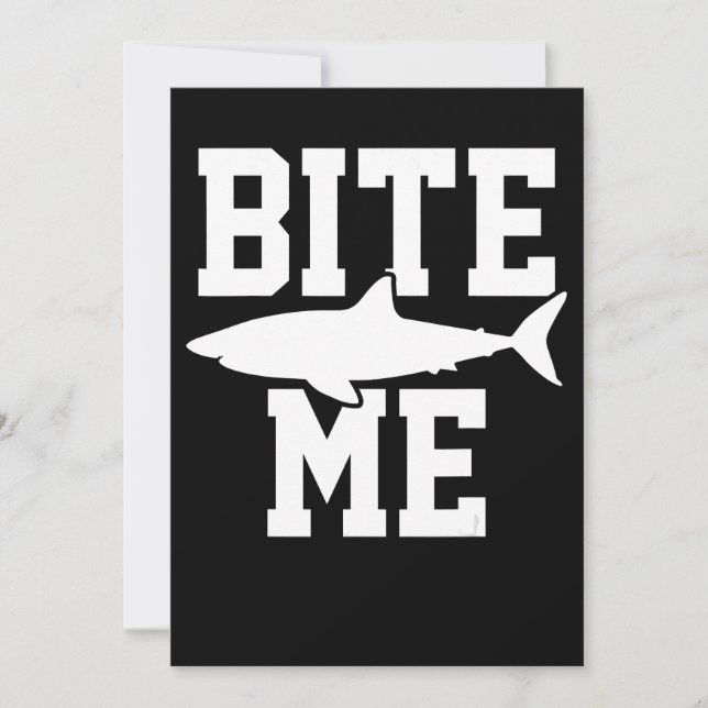 Convite Bite Me - Shark Marine Biology Gift - Animal Ocean (Frente)