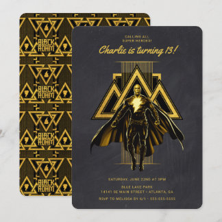 Convite Black Adam Chalkboard Birthday