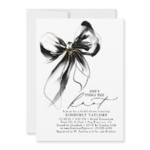 Black and Gold Bow Elegant Whimsical Bridal Shower