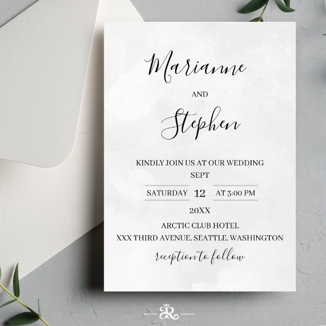 Convite Black and White Elegant Minimalist Invitation (Criador carregado)