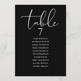Convite Black And White Elegant Seating Plan Table Number