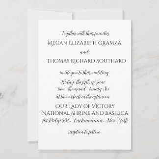 Convite Black and White Elegant Simplicity Wedding Invite