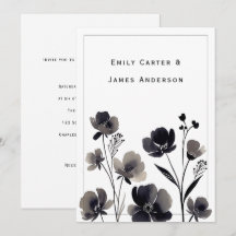 Black and White Floral Wedding