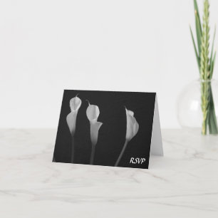Convite Black and White Flowers RSVP