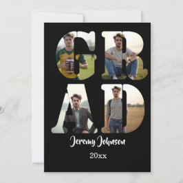 Convite Black and White GRAD Photo Party 