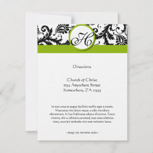 Convite Black and White & Green Enclosure Card