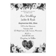 Black and White Photo Template Botanical Wedding