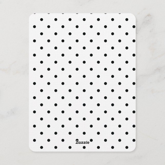Convite Black and White Polka dots wedding Invitation (Verso)