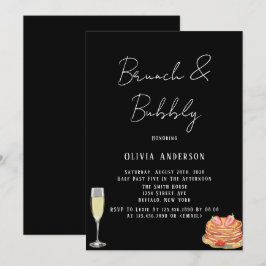 Convite Black and White Tie Pancake Brunch e Bubble Invita