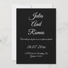 Convite Black and White Wedding 