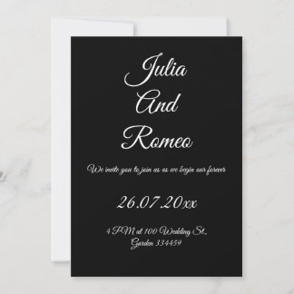 Convite Black and White Wedding