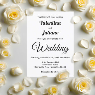 Convite Black and White Wedding Invitation