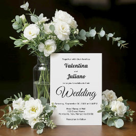 Convite Black and White Wedding Invitation