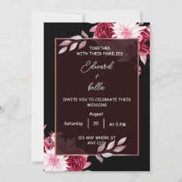 Convite black and white wedding invitation