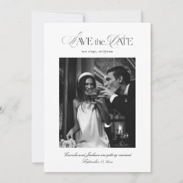 Convite Black and White Wedding Save the Date