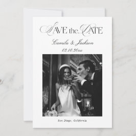 Convite Black and White Wedding Save the Date