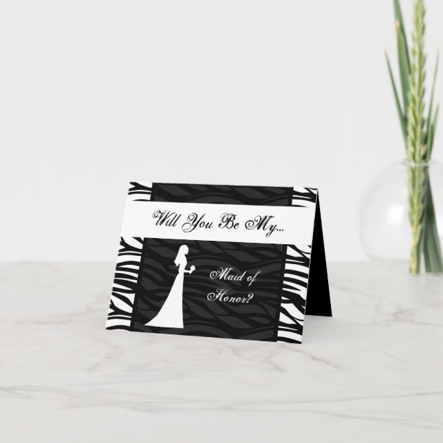 Convite Black and White Zebra Stripe, Wedding Party Invite (Frente)