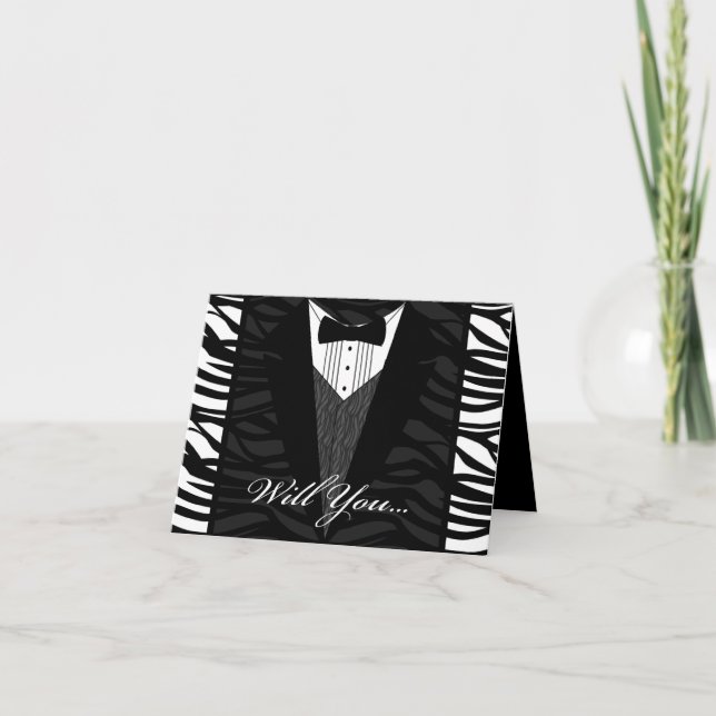 Convite Black and White Zebra Stripe, Wedding Party Invite (Frente)