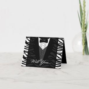 Convite Black and White Zebra Stripe, Wedding Party Invite