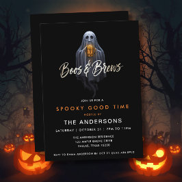 Convite Black Boos & Brews Fantasma Halloween