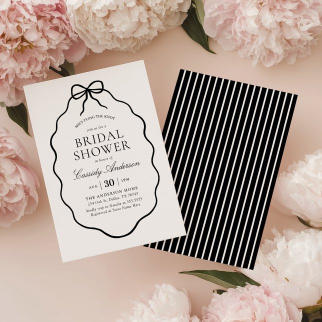 Convite Black Bow Bridal Shower (Criador carregado)