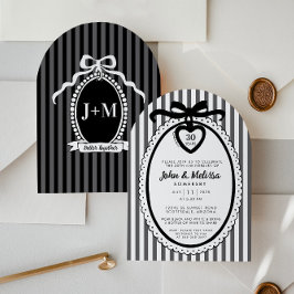 Convite Black Bow Coquette Anniversary Party Invitation