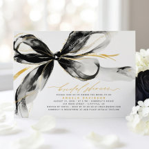 Black Bow Elegant Romantic Modern Bridal Shower