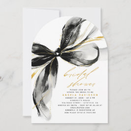 Convite Black Bow Elegant Romantic Whimsical Bridal Shower