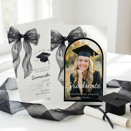 Convite Black Bow Photo Graduation