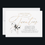 Convite Black Bow Tying up Her Twenties 30th Birthday<br><div class="desc">“She’s Tying Up Her Twenties” 30th birthday invitation featuring a chic,  luxury black bow. Romantic yet minimalist and modern,  this design is perfect for a stylish coquette birthday theme,  blending elegance,  softness,  and contemporary charm.</div>