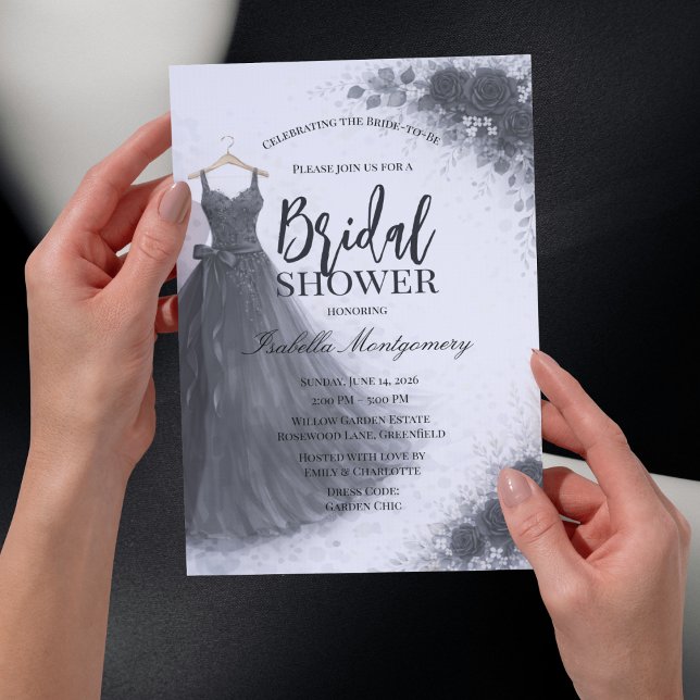 Convite Black Bridesmaid Dress Bridal Shower (Black Bridesmaid Dress Bridal Shower Invitations
)