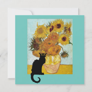 Convite Black Cat e Van Gogh Sunflower